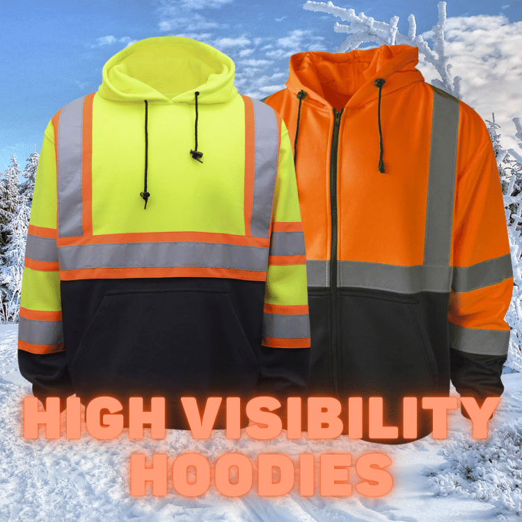 Safety Orange Fleece Hooded Zip Up Sweatshirt *Custom Printing Available* -  Safety Imprints