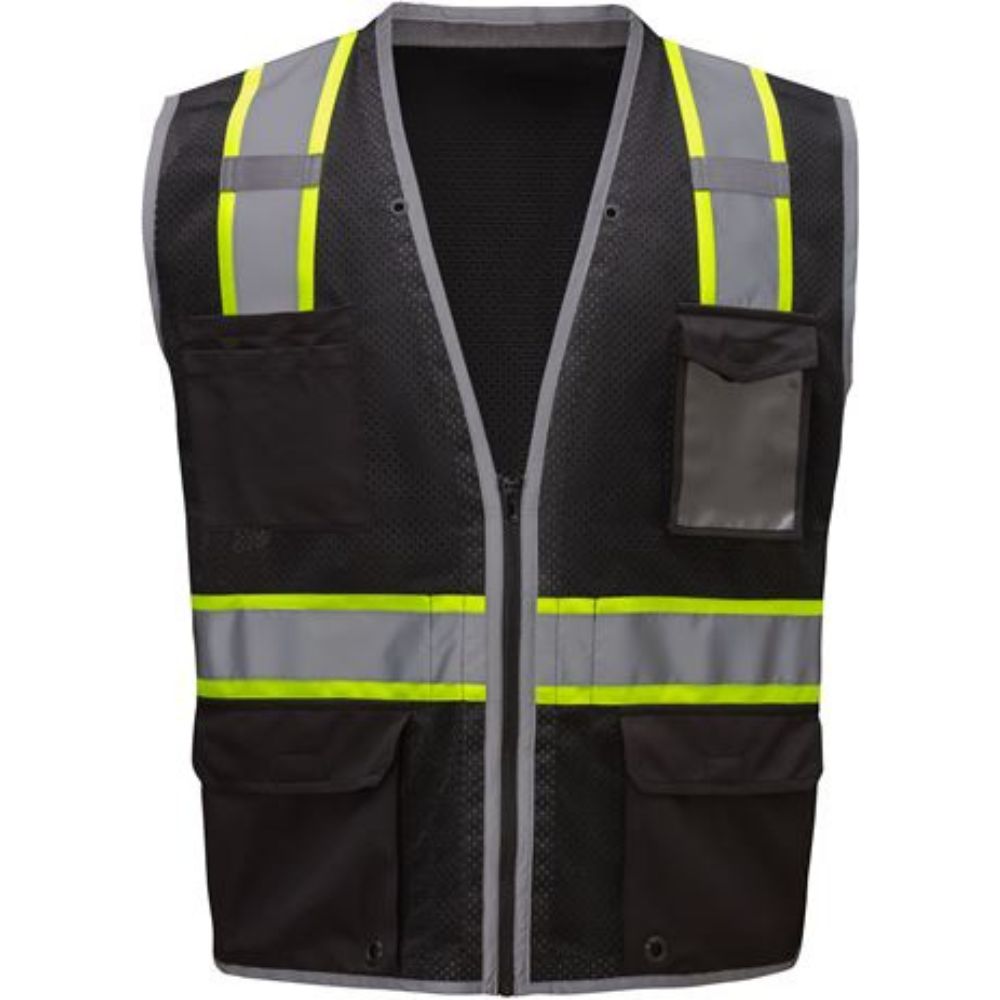 GSS 1715 Hype-Lite Heavy Duty Black Safety Vest