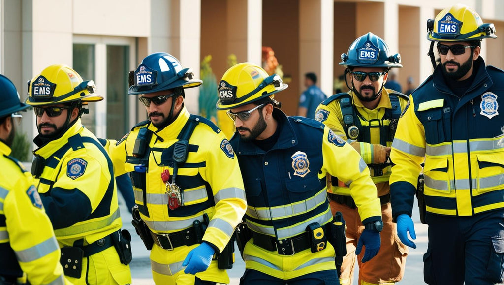 EMS Personnel Wearing Green High Vis Gear