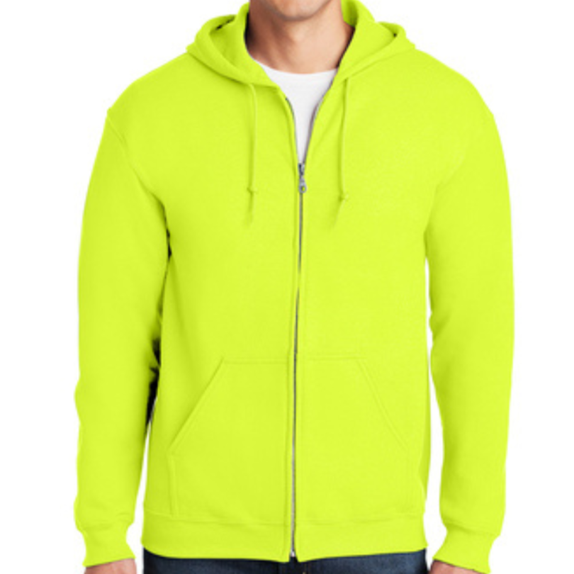 Gildan Full Zip High Visibility Hooded Sweatshirt 18600