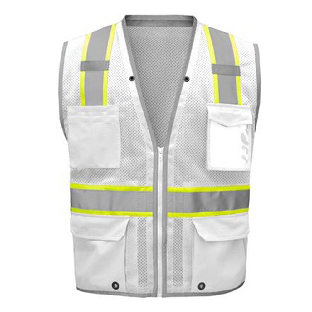 GSS 1720 - White Safety Vests | Front View