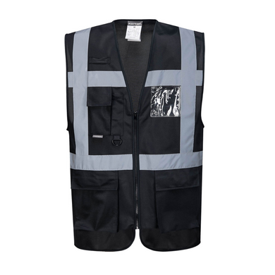 Portwest UF476 - Black Safety Vest | Front View