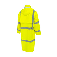 Load image into Gallery viewer, Radians RW08C – Safety Green High Visibility Rain Jackets | Back Right view
