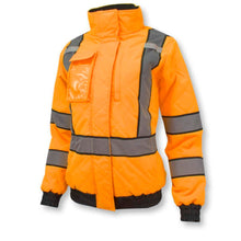 Load image into Gallery viewer, Radians SJ930-3 – Safety Orange Hi-Viz Bomber Jacket | Front Left View
