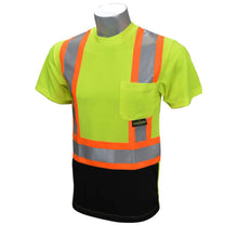 Load image into Gallery viewer, Radians ST11BX-2 – Safety Green Hi-Viz Short Sleeve Shirts | Front View 
