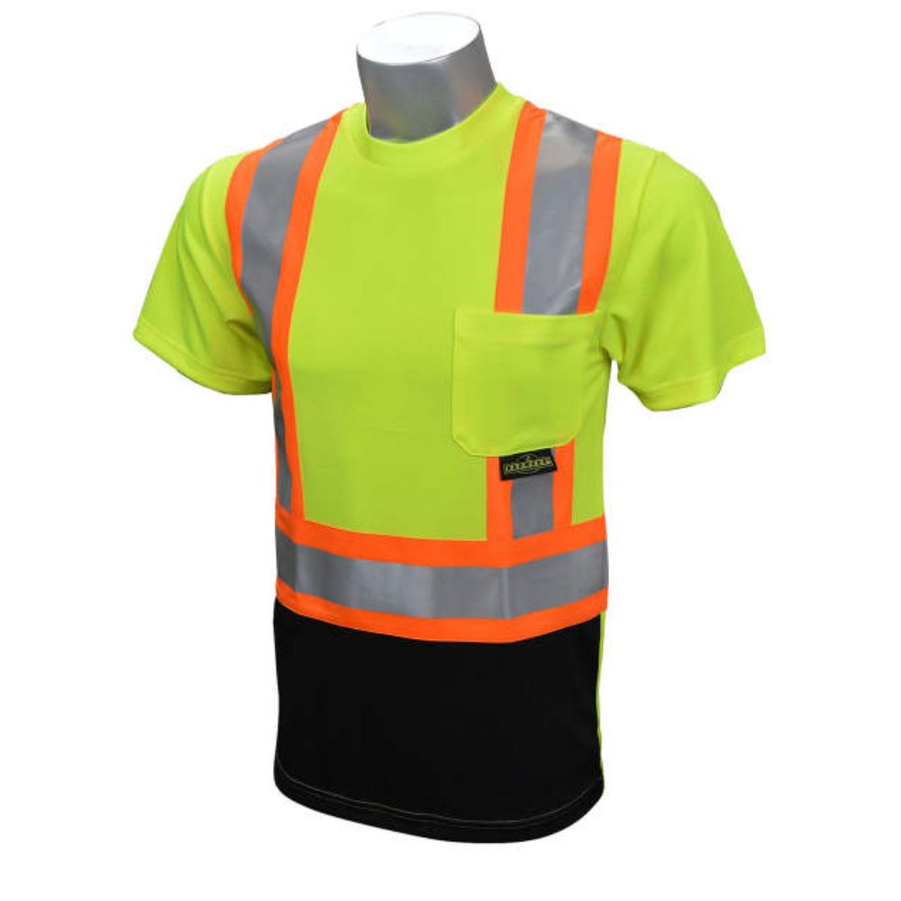 Radians ST11BX-2 – Safety Green Hi-Viz Short Sleeve Shirts | Front View 