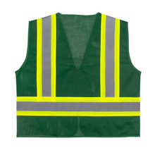 Load image into Gallery viewer, Radians SV22- 1ZHGM – Hunter  Green Safety Vest | Back Flat View
