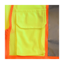 Load image into Gallery viewer, Radians SV2725-3ZGM - Safety Green Flame Resistant Safety Vest | Chest Pocket View
