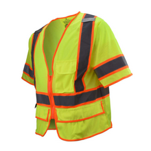 Load image into Gallery viewer, Radians SV2725-3ZGM - Safety Green Flame Resistant Safety Vest | Front Left View
