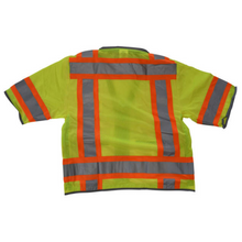 Load image into Gallery viewer, Radians SV55-3ZGD - Safety Green Surveyor Safety Vest | Back Flat View
