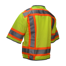 Load image into Gallery viewer, Radians SV55-3ZGD - Safety Green Surveyor Safety Vest | Back Left View
