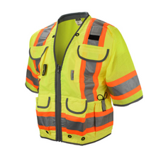 Load image into Gallery viewer, Radians SV55-3ZGD - Safety Green Surveyor Safety Vest | Front Left View
