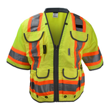 Load image into Gallery viewer, Radians SV55-3ZGD - Safety Green Surveyor Safety Vest | Front View
