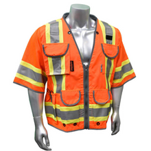 Load image into Gallery viewer, Radians SV55-3ZGD - Safety Orange Surveyor Safety Vest | Front View
