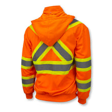 Load image into Gallery viewer, Radians SW01X-2POS - Safety Orange ANSI Class 3 Sweatshirt | Back Right View

