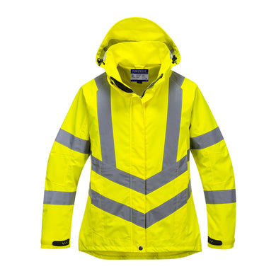 Portwest LW70YER - Safety Green Hi-Viz Parka | Front View