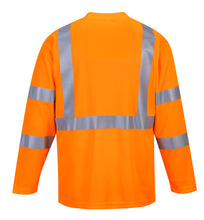 Load image into Gallery viewer, Portwest S191ORR - Safety Orange Hi-Viz Long Sleeve Shirt | Back View
