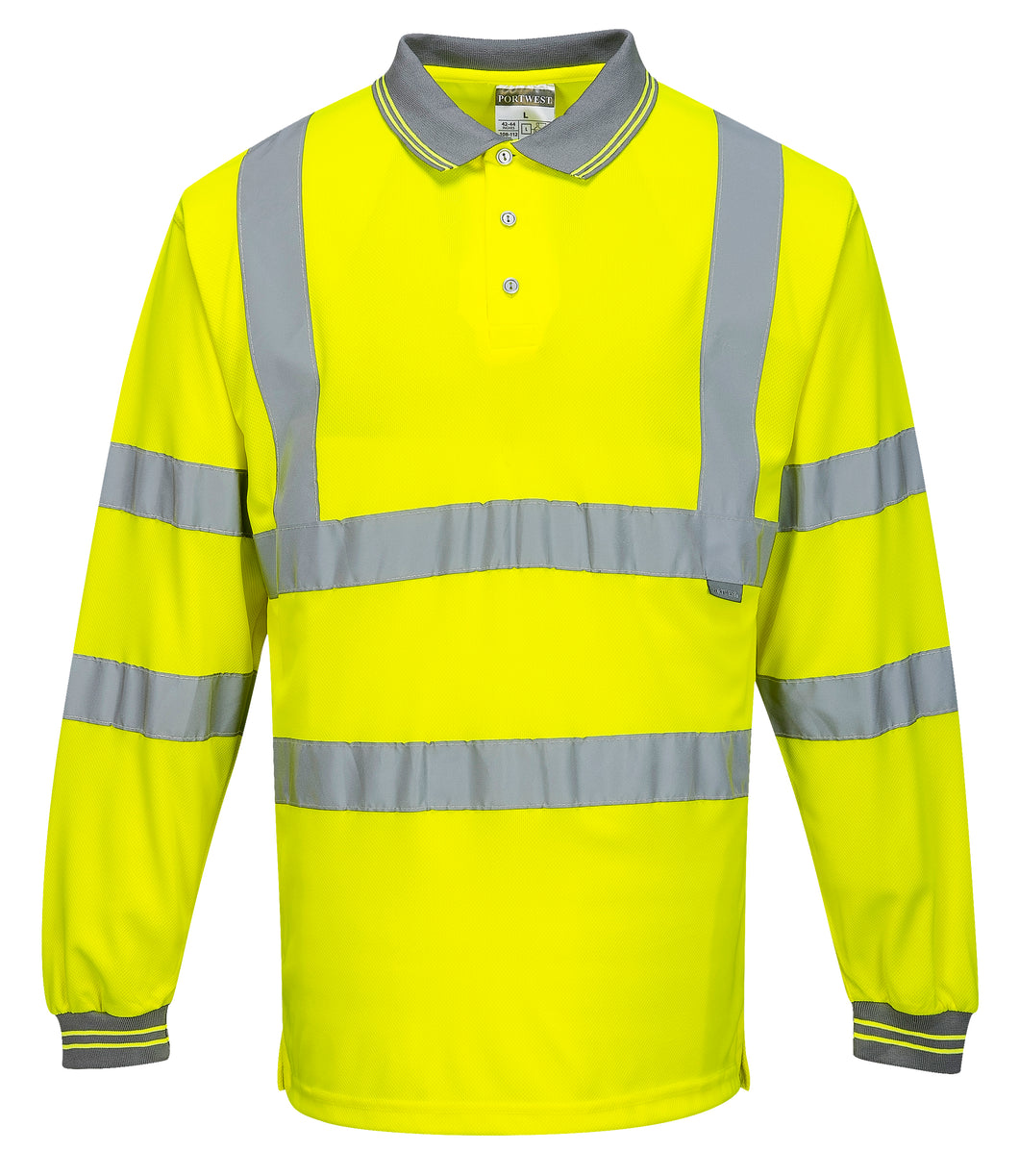 Portwest S277YER - Safety Green Hi-Viz Polo Shirt | Front View