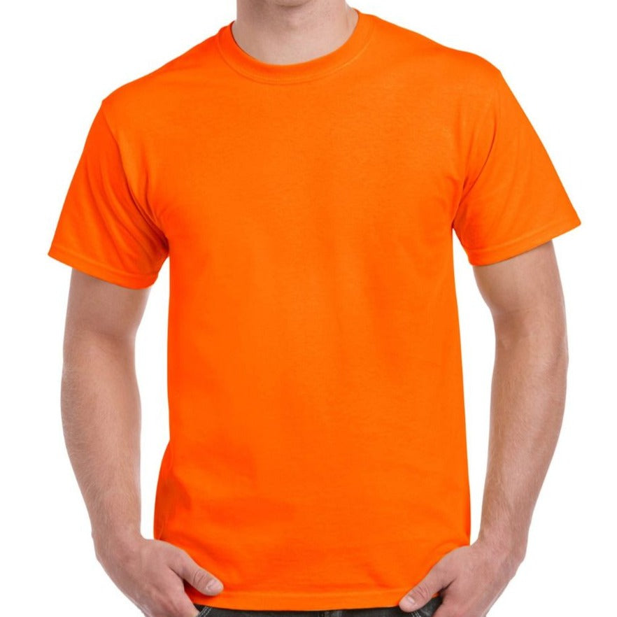 Medium, Gildan, Hi-Viz, Short Sleeve Safety Orange T-Shirt [2000]