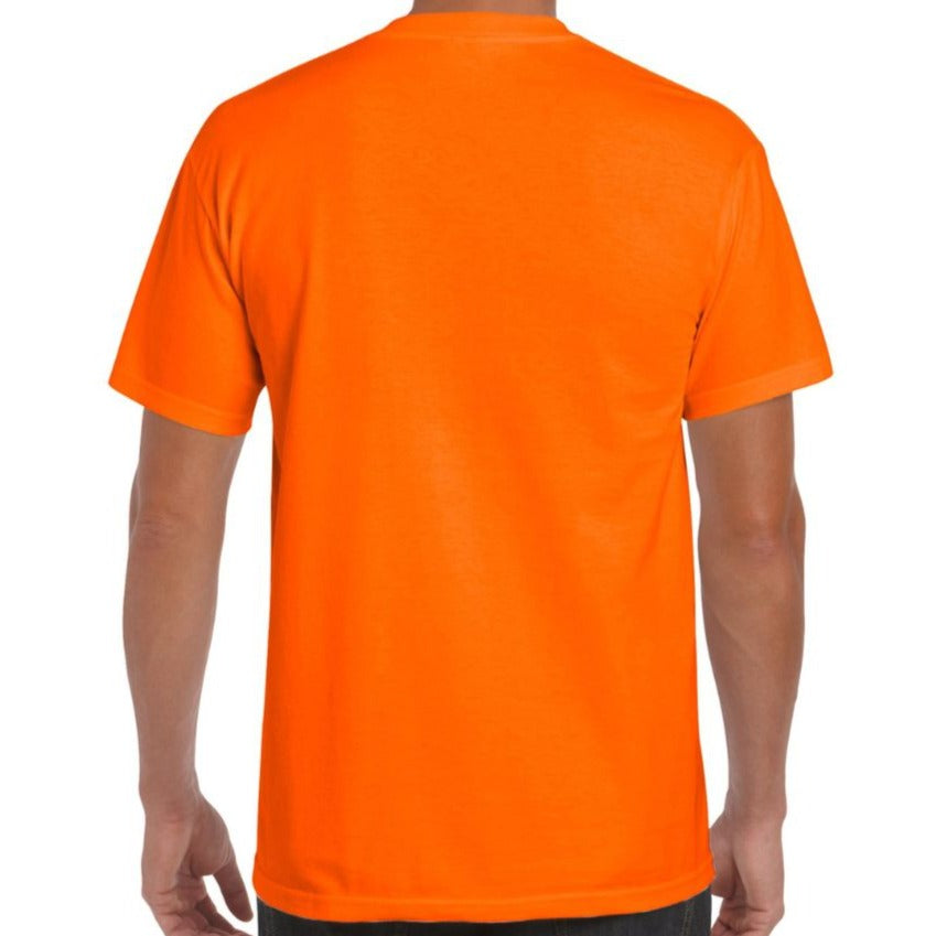 2X Gildan Short Sleeve Safety Orange Pocket T Shirt 2300