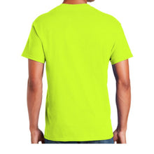 Load image into Gallery viewer, Gildan 5000 – Safety Green Hi-Viz Short Sleeve Shirt | Back View 
