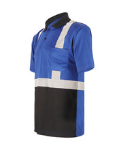Load image into Gallery viewer, GSS 5023 - Blue Hi-Viz Polo Shirt | Front Left View
