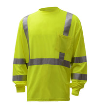 Load image into Gallery viewer, GSS 5505 - Safety Green Hi-Viz Long Sleeve Shirt | Front Left View
