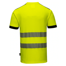 Load image into Gallery viewer, Portwest T181YBR - Safety Green Hi-Viz Short Sleeve Shirt | Back View
