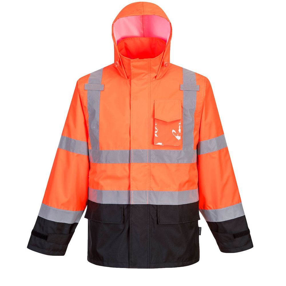 Orange hi vis rain jacket best sale