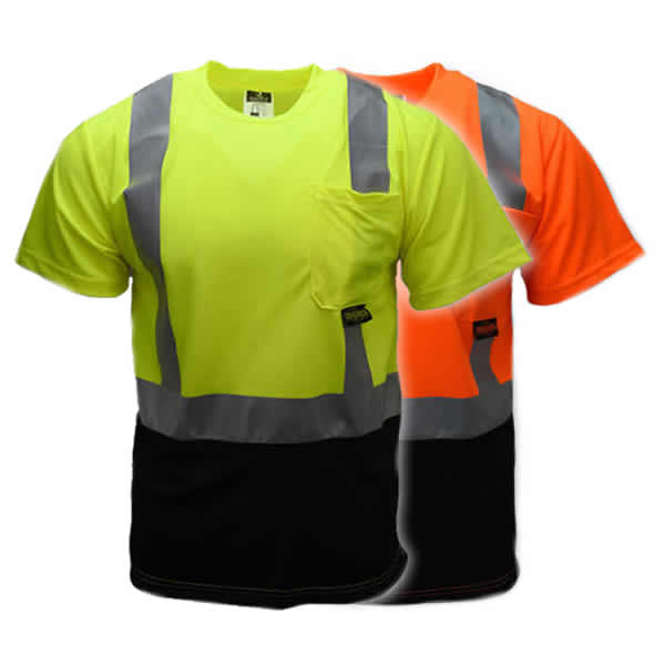 Bisley® Women's Class 2 Short Sleeve T-Shirt with Navy Bottom, Orange