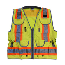 Load image into Gallery viewer, Radians SV55-2ZGD - Safety Green Surveyor Safety Vest | Front Flat View

